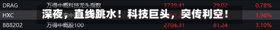 深夜，直线跳水！科技巨头	，突传利空！-第2张图片