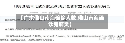 【广东佛山南海确诊人数,佛山南海确诊新肺炎】-第3张图片
