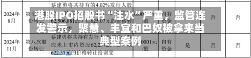 港股IPO招股书“注水	”严重，监管连发警示	，聚慧、丰宜和巴奴被拿来当典型案例-第2张图片