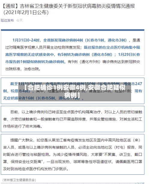 【合肥确诊1例安徽4例,安徽合肥疑似病例】-第2张图片