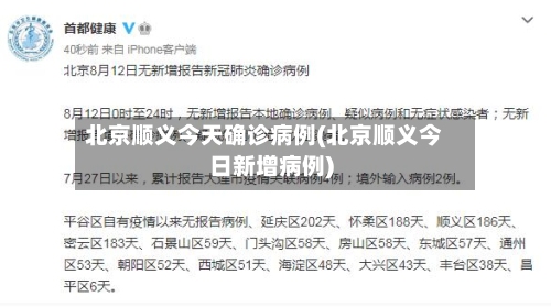 北京顺义今天确诊病例(北京顺义今日新增病例)