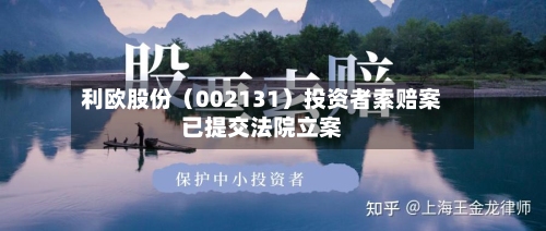利欧股份(002131)投资者索赔案已提交法院立案-第2张图片