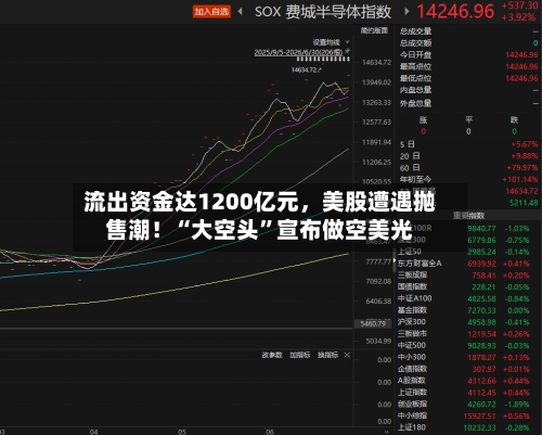 流出资金达1200亿元，美股遭遇抛售潮！“大空头”宣布做空美光