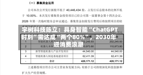 宇树科技陈立：具身智能“ChatGPT时刻”需达成“两个80%	”	，2030年迎消费浪潮-第2张图片