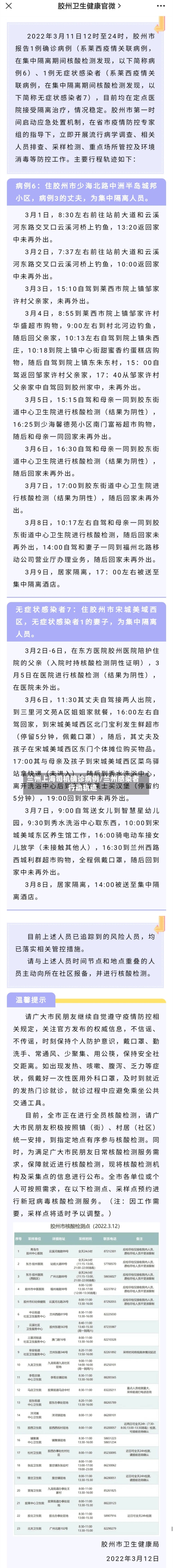 兰州上海司机确诊病例/兰州感染者行动轨迹