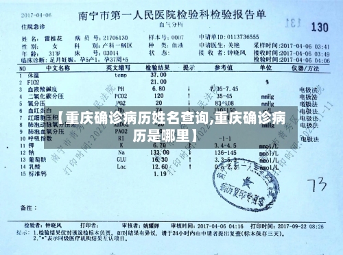 【重庆确诊病历姓名查询,重庆确诊病历是哪里】